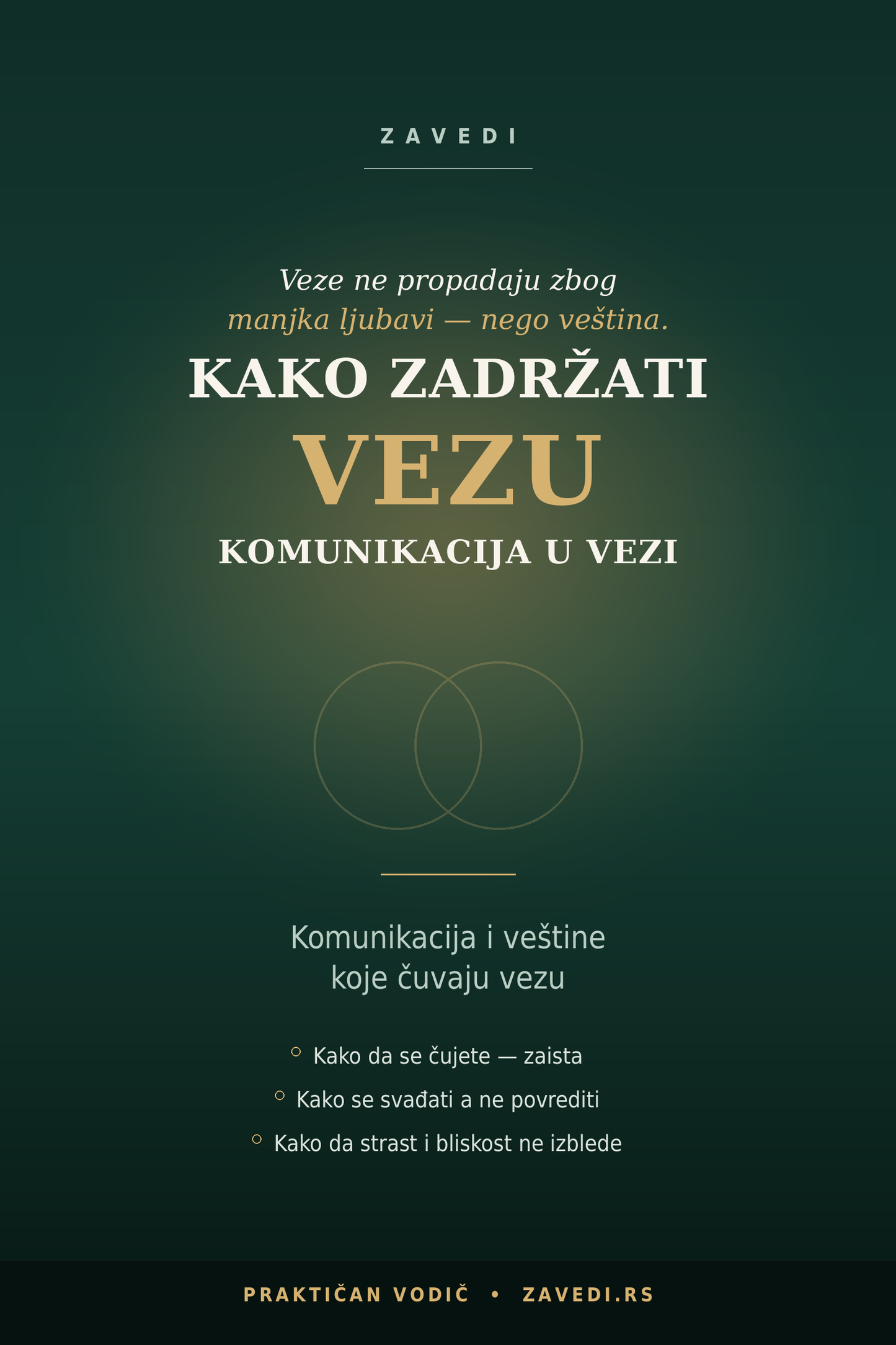 Veze ne propadaju zbog manjka ljubavi — nego zbog manjka veština. A veštine se uče.
